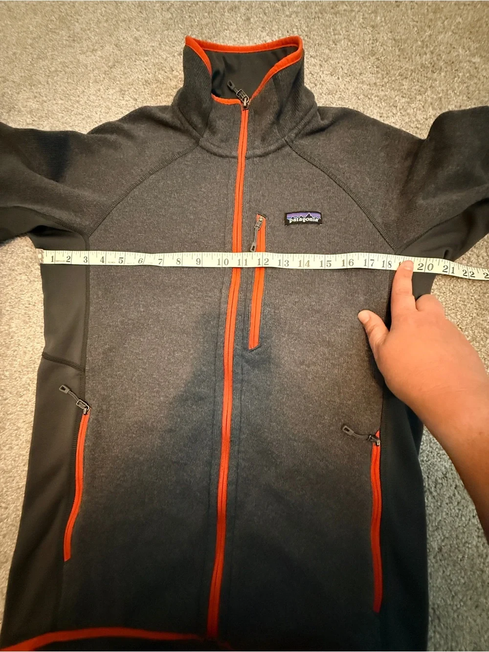 Patagonia Performance Better Sweater Jacket Men’s Medium Grey Orange Full Zip